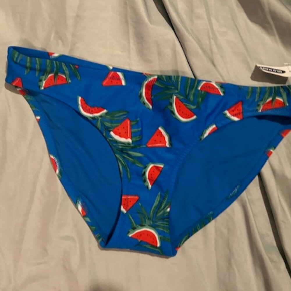 NEW Size medium blue fun print swim wear suit bottom womens swimming